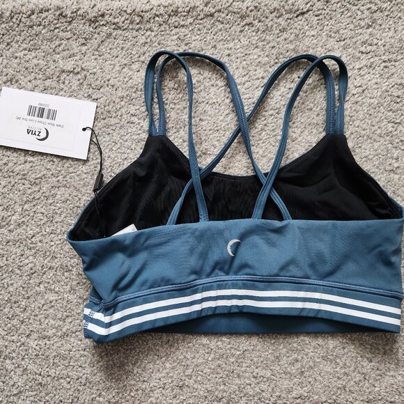 Zyia Slate Blue Stripe Luxe Bra - Picture 2 of 3
